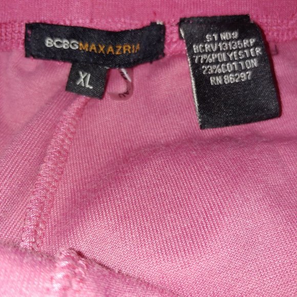 BCBGMaxAzria Y2K Velour Sweatpants Track Size XL Hot Pink - Picture 7 of 9